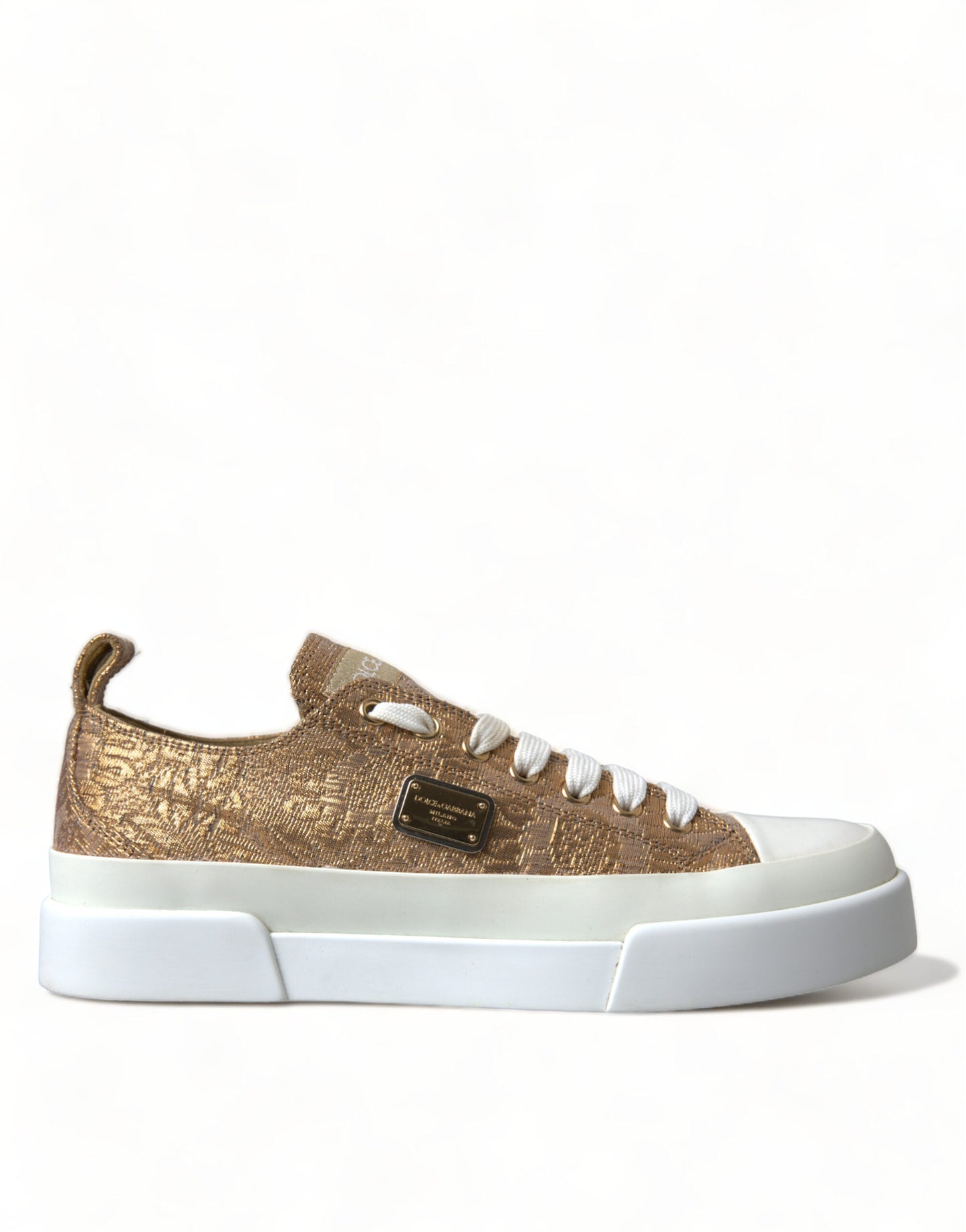 Dolce & Gabbana Elegant Gold Low-Top Sneakers - Chic Comfort Footwear