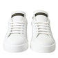 Dolce & Gabbana Elegant Portofino White Leather Sneakers