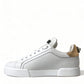 Dolce & Gabbana Elegant Portofino White Leather Sneakers