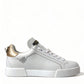 Dolce & Gabbana Elegant Portofino White Leather Sneakers