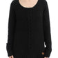 Cavalli Alluring Black Knitted Crew Neck Sweater