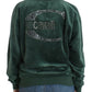 Cavalli Elegant Green Mock Sweater with Rhinestone Detail