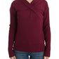 Cavalli Elegant Purple Keyhole Wool Sweater