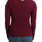 Cavalli Elegant Purple Keyhole Wool Sweater