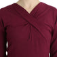 Cavalli Elegant Purple Keyhole Wool Sweater