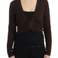 Cavalli Elegant Brown Virgin Wool Cropped Cardigan