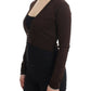 Cavalli Elegant Brown Virgin Wool Cropped Cardigan