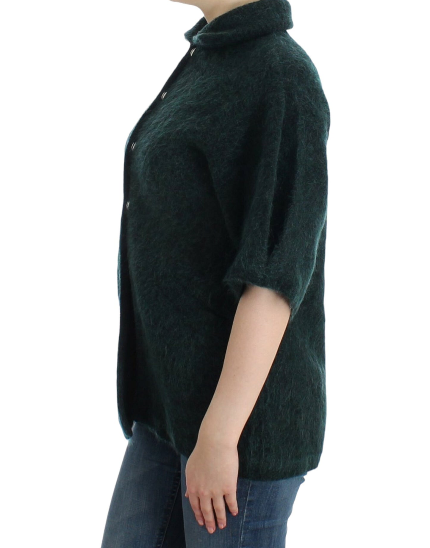 Cavalli Elegant Green Wool-Mohair Blend Cardigan