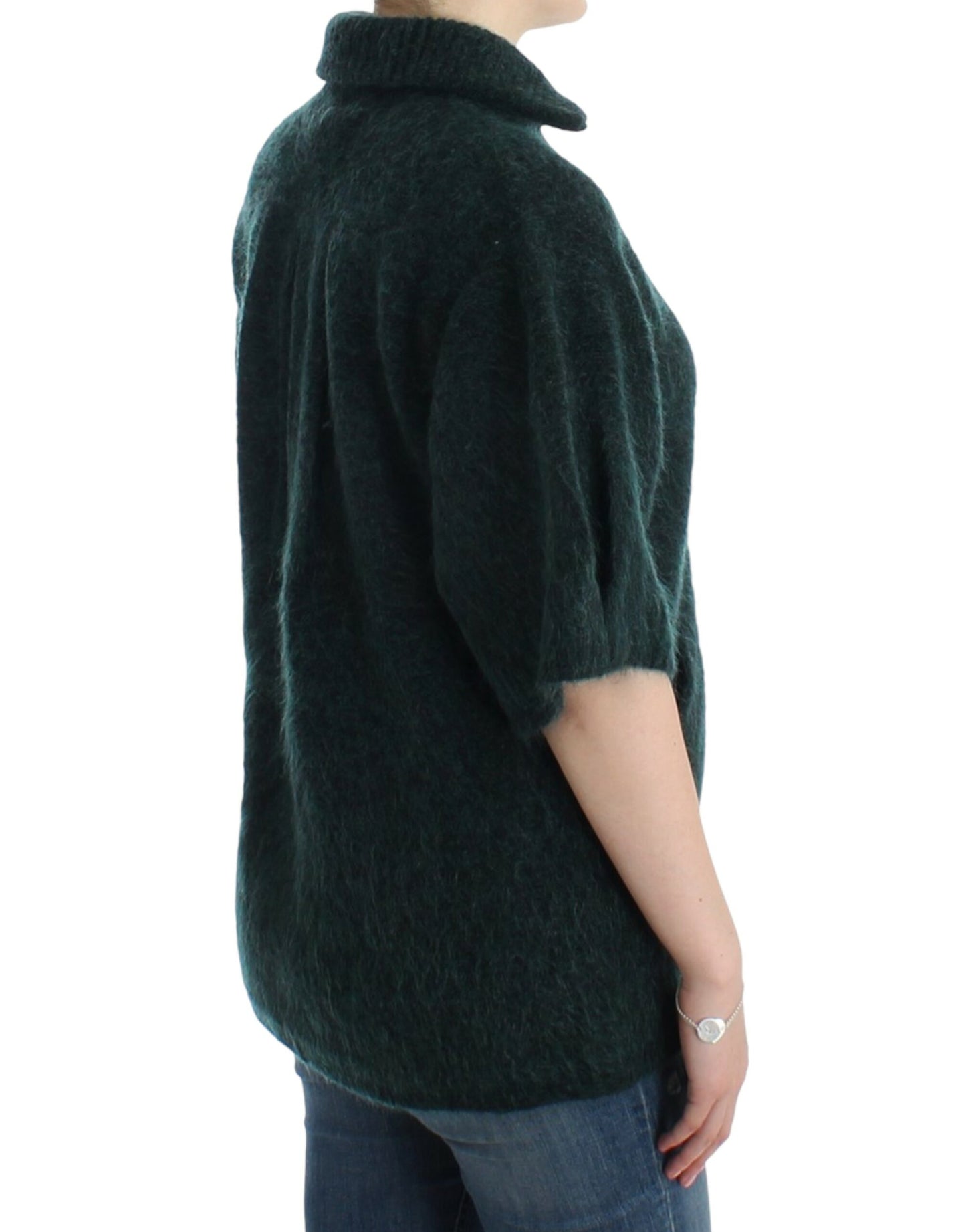 Cavalli Elegant Green Wool-Mohair Blend Cardigan