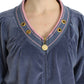 Cavalli Elegant Blue Zip Cardigan with Gold Details