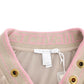 Cavalli Beige Zip Cardigan with Gold Tone Accents