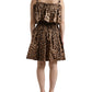 Dolce & Gabbana Leopard Print A-Line Cotton Dress