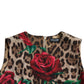 Dolce & Gabbana Elegant Leopard Floral A-Line Dress