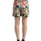 Dolce & Gabbana High Waist Floral Cotton Hot Pants