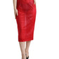 Dolce & Gabbana Chic Red High Waist Sheer Midi Skirt