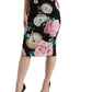 Dolce & Gabbana High Waist Silk Pencil Midi Skirt with Floral Print