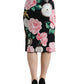 Dolce & Gabbana High Waist Silk Pencil Midi Skirt with Floral Print