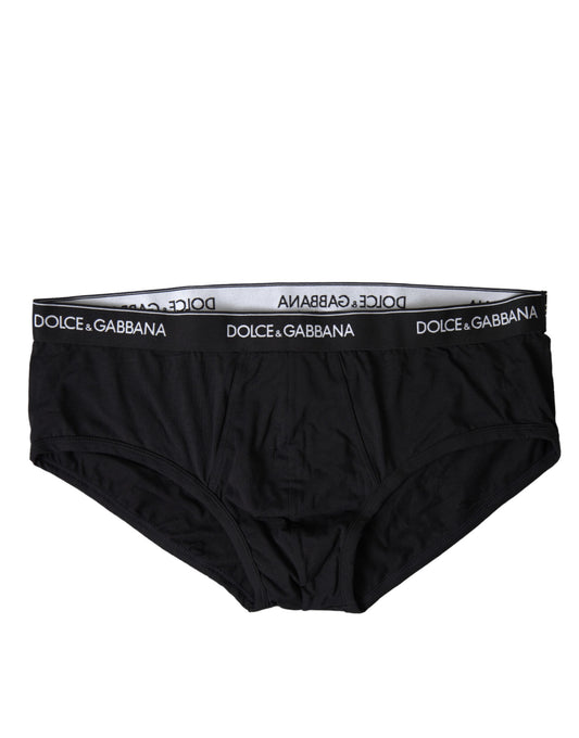 Dolce & Gabbana Elegant Black Cotton Stretch Briefs