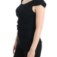 Cavalli Elegant Cap Sleeve Black Top