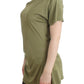 Cavalli Elegant Green Jersey Blouse with Gold Accents