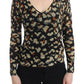 Cavalli Elegant Multicolor V-Neck Wool Jumper