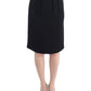 Cavalli Elegant Black Wool Pencil Skirt