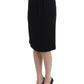 Cavalli Elegant Black Wool Pencil Skirt