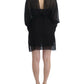 Cavalli Elegant Sheer Black Silk Blouson Dress