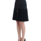 Cavalli Elegant Black Pleated Lace A-Line Skirt