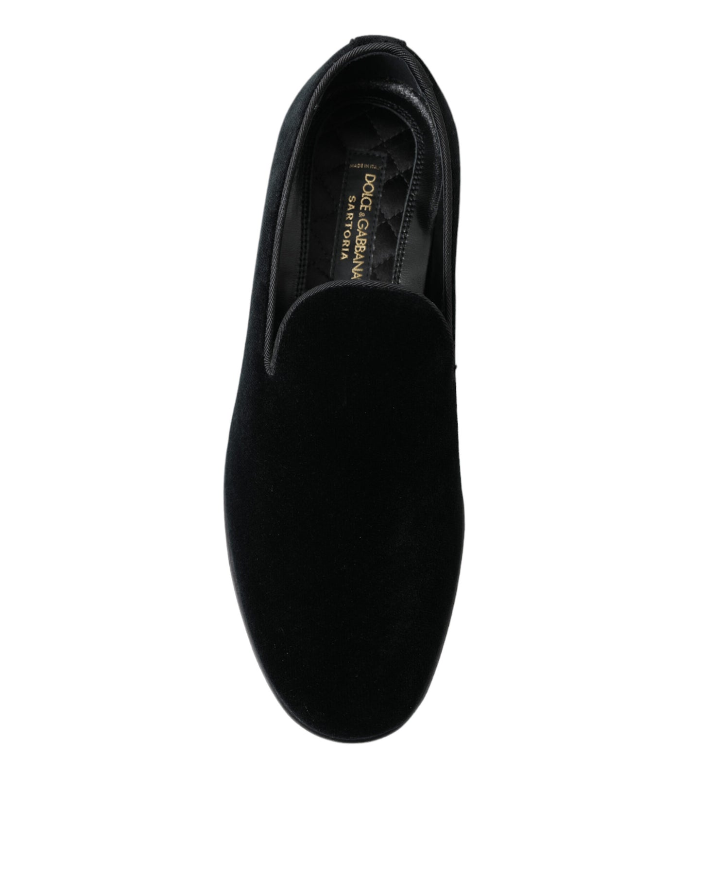 Dolce & Gabbana Elegant Velvet Black Loafers for Men