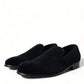 Dolce & Gabbana Elegant Velvet Black Loafers for Men