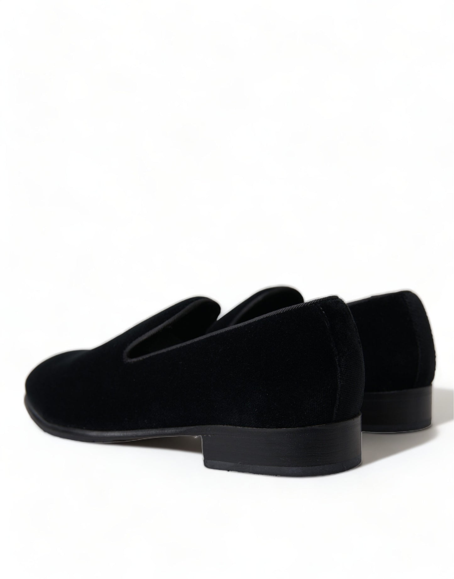 Dolce & Gabbana Elegant Velvet Black Loafers for Men