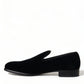 Dolce & Gabbana Elegant Velvet Black Loafers for Men