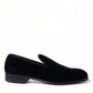 Dolce & Gabbana Elegant Velvet Black Loafers for Men