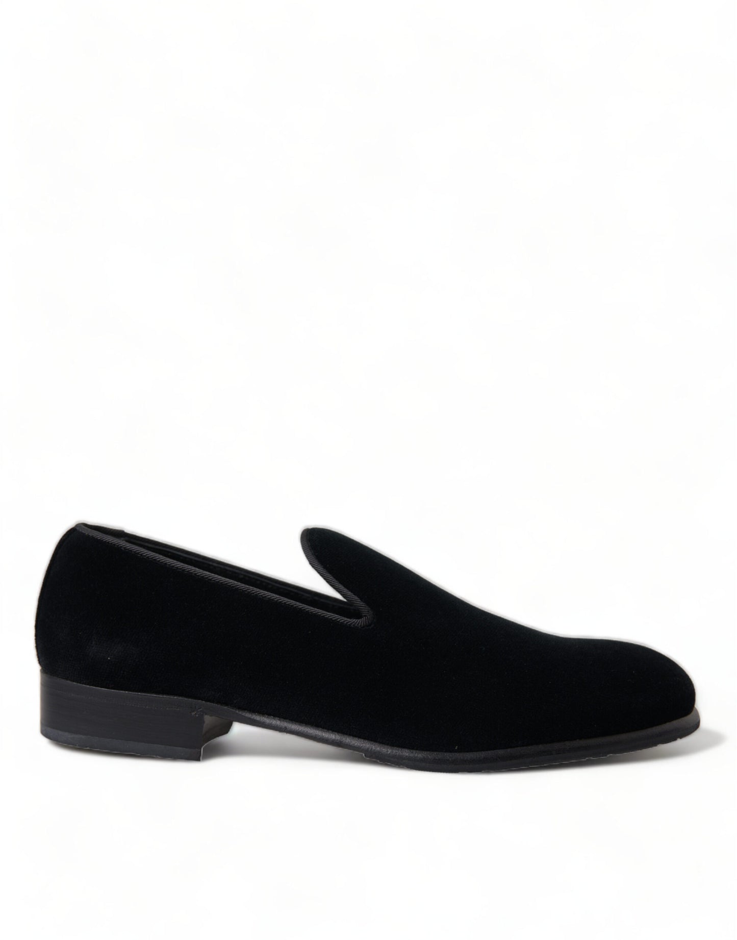 Dolce & Gabbana Elegant Velvet Black Loafers for Men