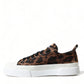 Dolce & Gabbana Brown Leopard Canvas Sneakers Shoes