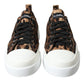 Dolce & Gabbana Brown Leopard Canvas Sneakers Shoes