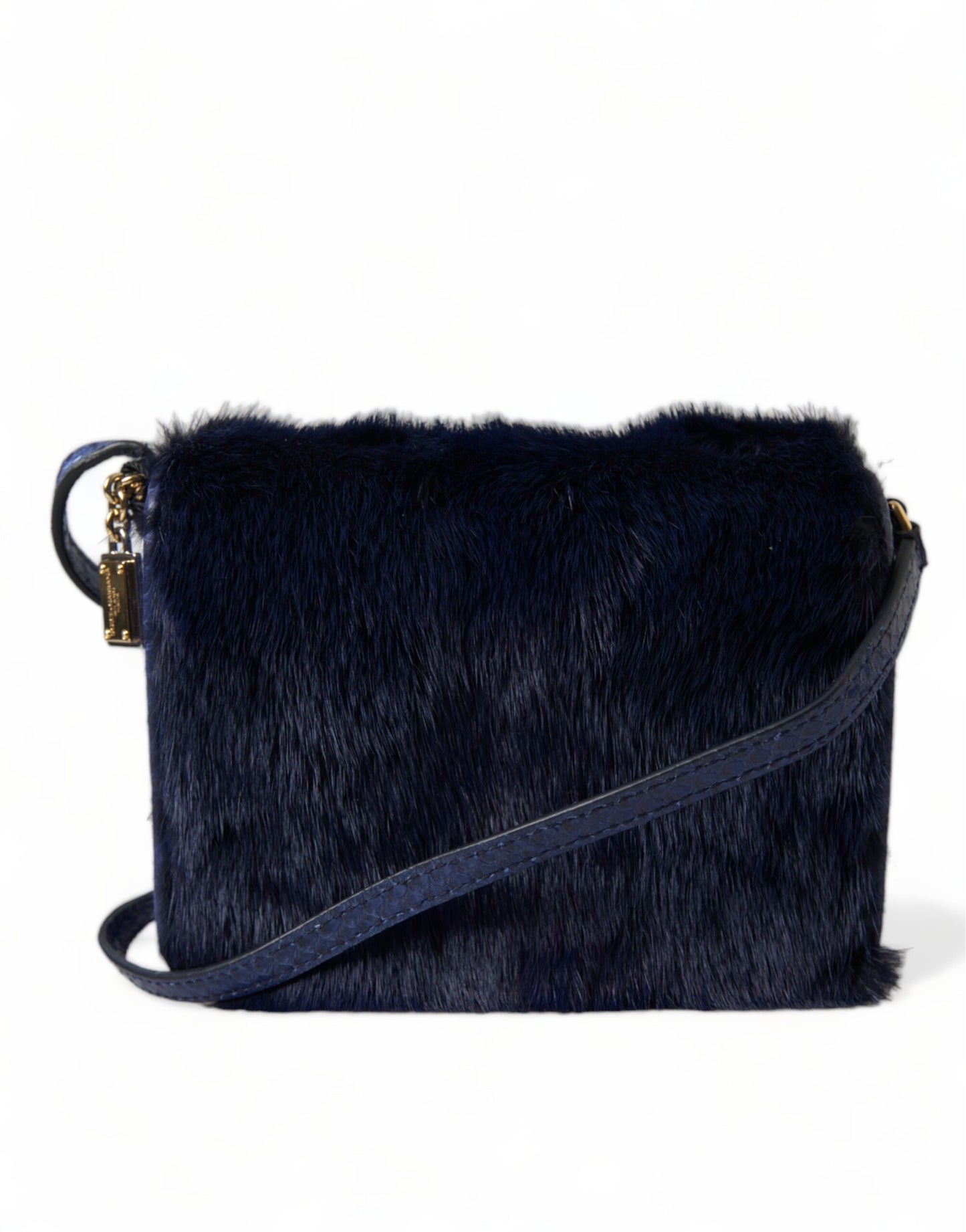 Dolce & Gabbana Exquisite Blue Mink Fur Shoulder Bag