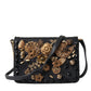 Dolce & Gabbana Elegant Gold-Black Baroque Fabric Crossbody Bag