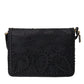 Dolce & Gabbana Elegant Gold-Black Baroque Fabric Crossbody Bag