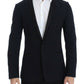 Dolce & Gabbana Elegant Blue Wool Silk Slim Fit Blazer