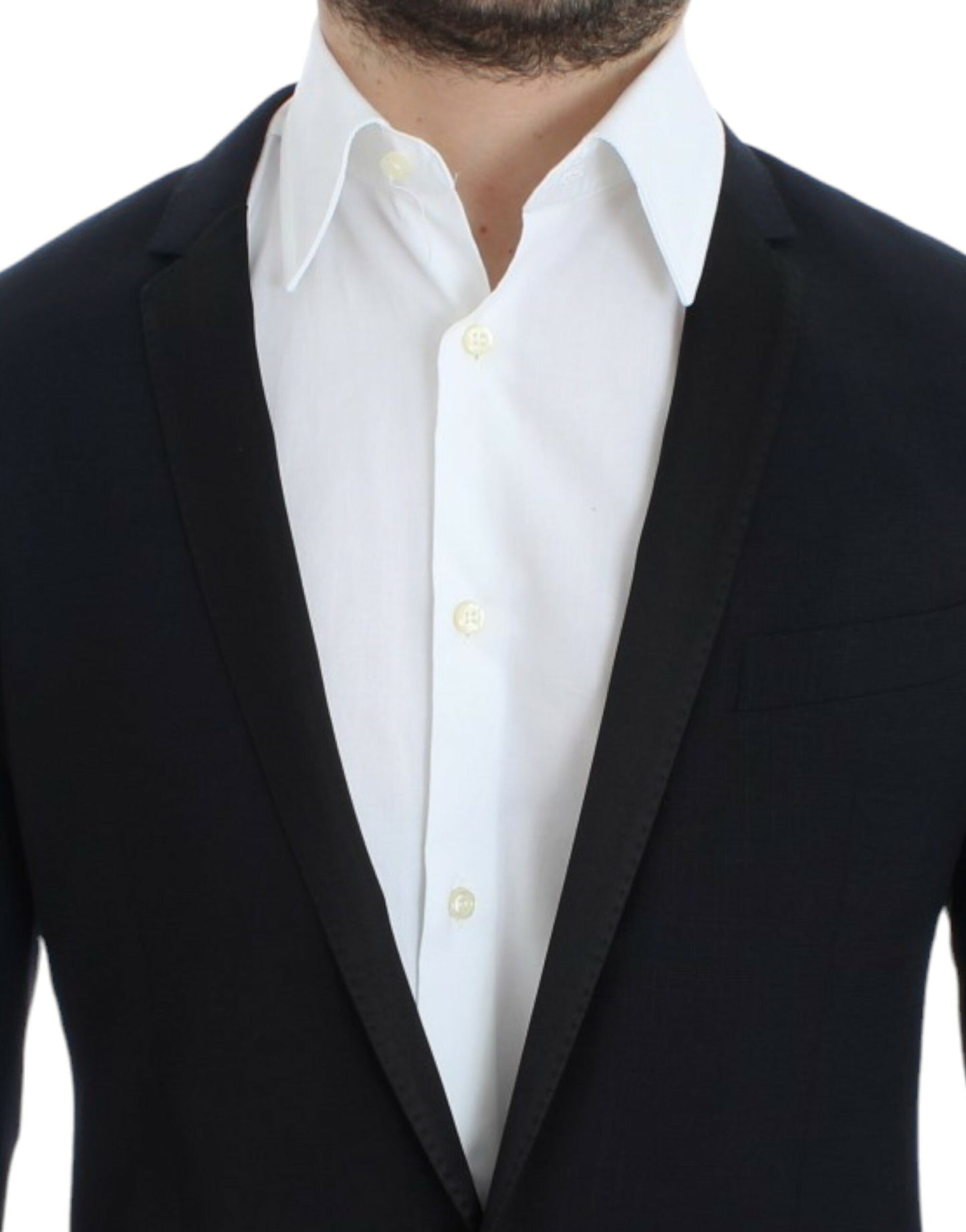 Dolce & Gabbana Elegant Blue Wool Silk Slim Fit Blazer