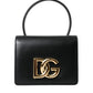 Dolce & Gabbana Elegant Black Leather Belt Bag with Gold Accents