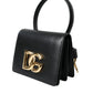 Dolce & Gabbana Elegant Black Leather Belt Bag with Gold Accents