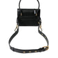 Dolce & Gabbana Elegant Black Leather Belt Bag with Gold Accents