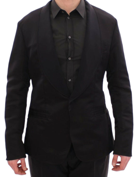 Dolce & Gabbana Elegant Black Silk Slim Fit Blazer