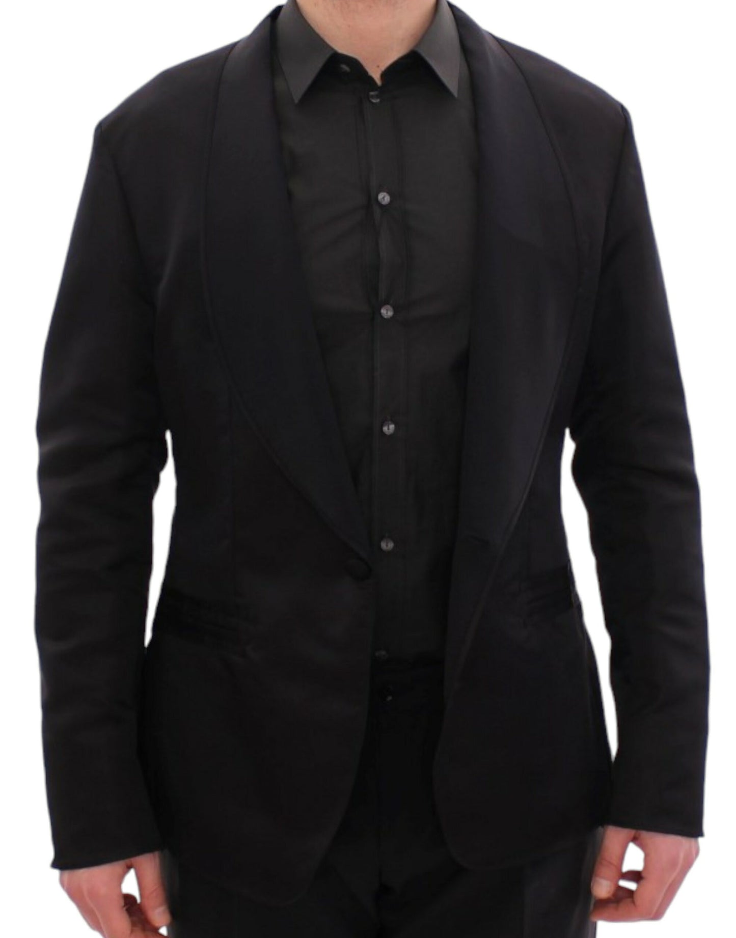 Dolce & Gabbana Elegant Black Silk Slim Fit Blazer