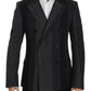 Dolce & Gabbana Elegant Gray Striped Wool Slim Blazer