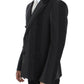 Dolce & Gabbana Elegant Gray Striped Wool Slim Blazer