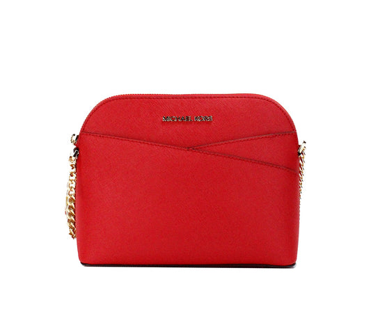 Michael Kors Jet Set Bright Red Medium X Dome PVC Crossbody Bag Purse